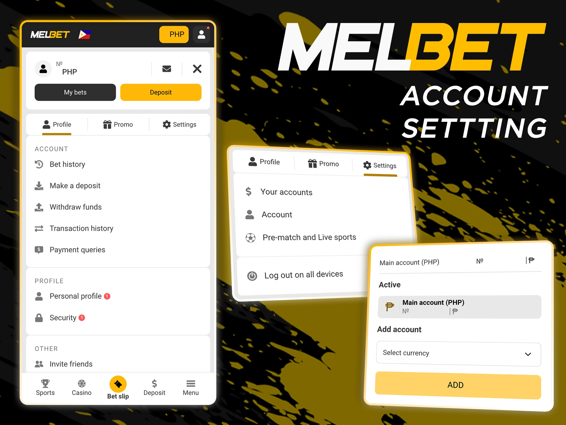 Use your Melbet account settings if necessary.