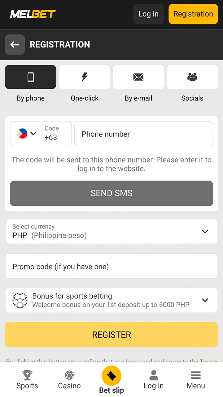 Create a personal account at Melbet to start winning.