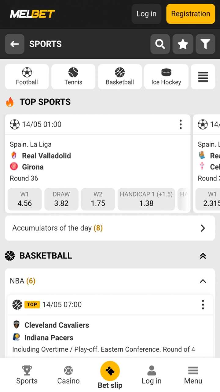 Place a winning bet on the sports favorites at Melbet.