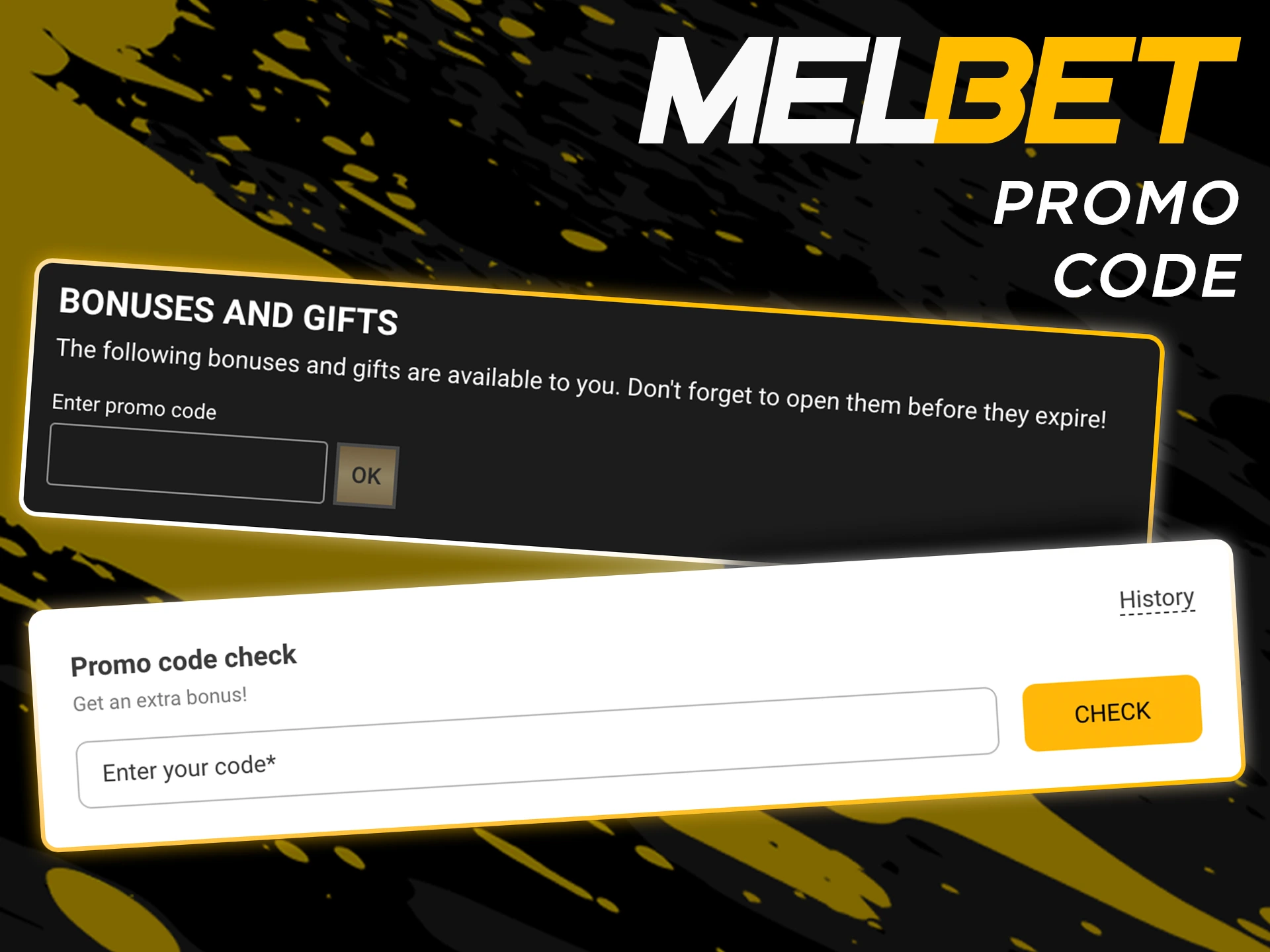 Enter the promo code and get extra bonuses from Melbet.