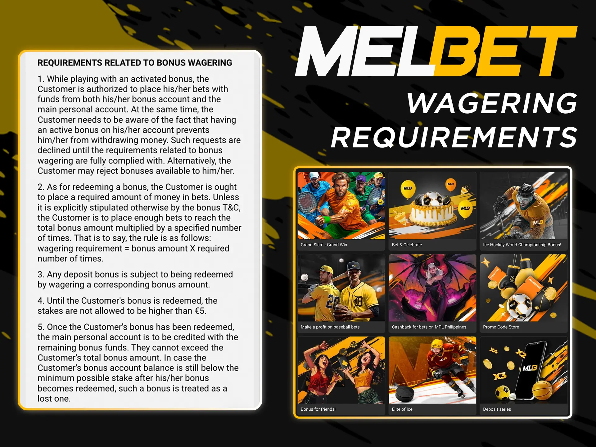 Read and wagering bonuses from Melbet provided.