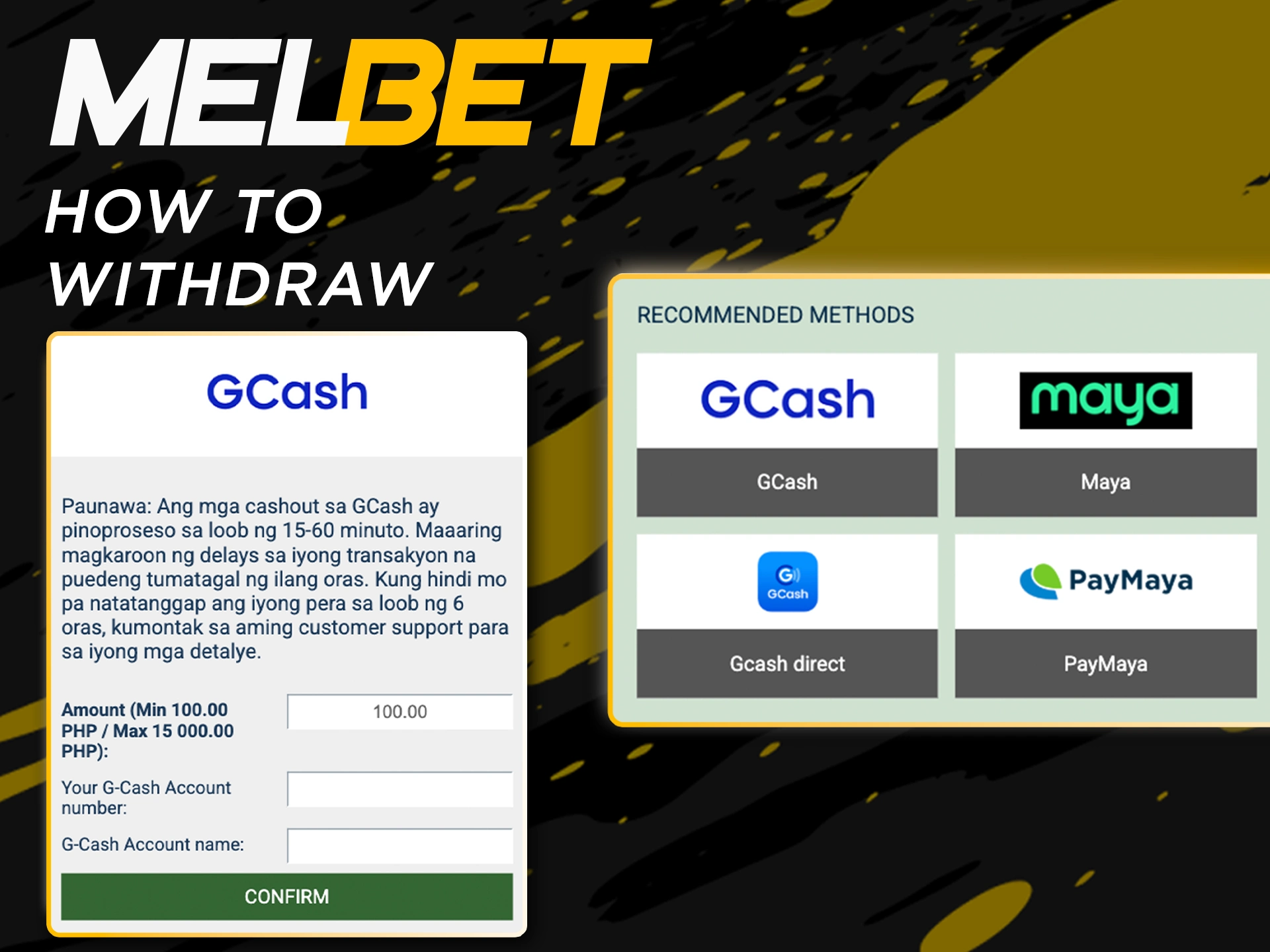 Use instant withdrawal methods from Melbet.