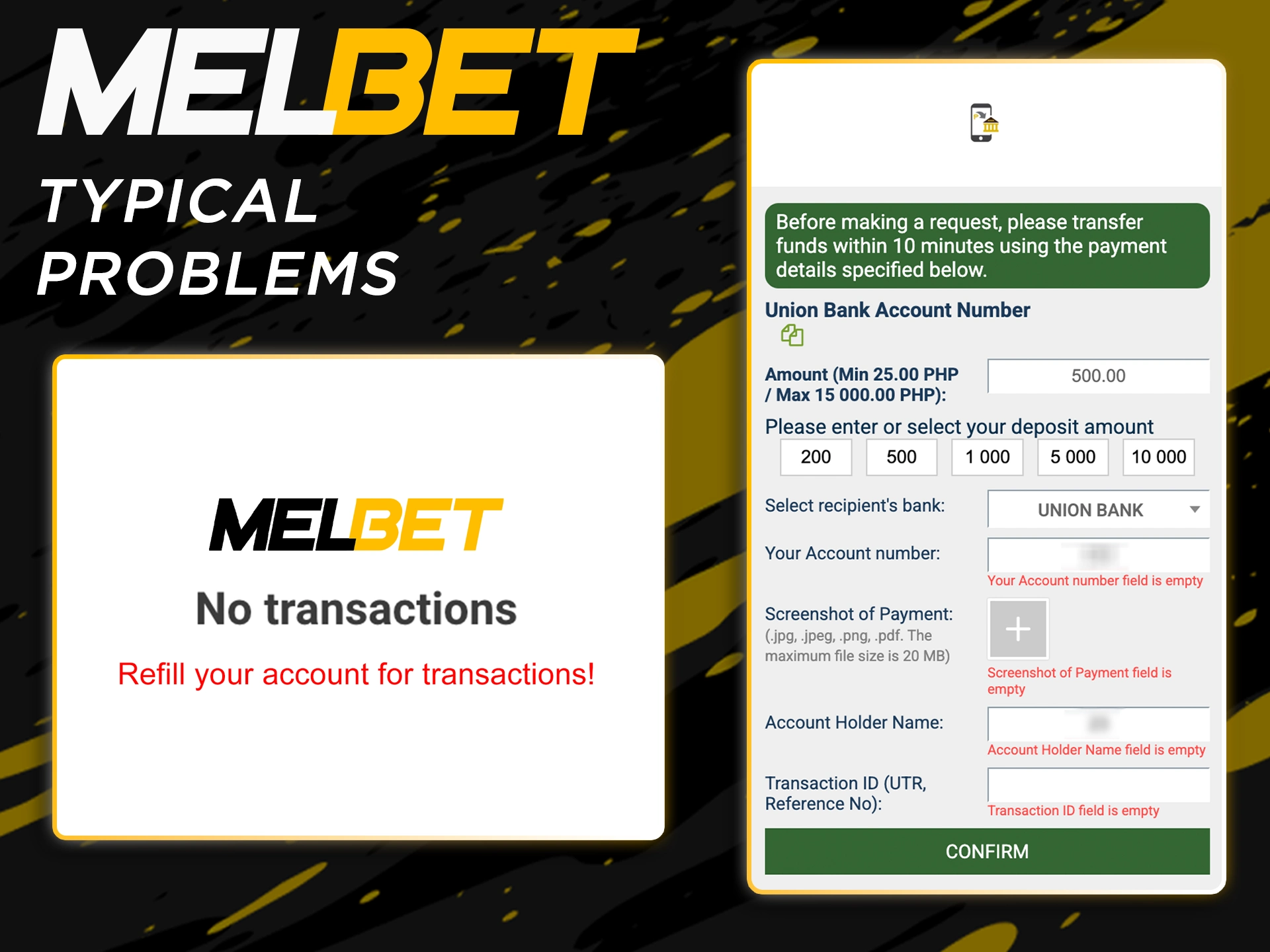 Familiarize yourself with possible payment problems at Melbet.