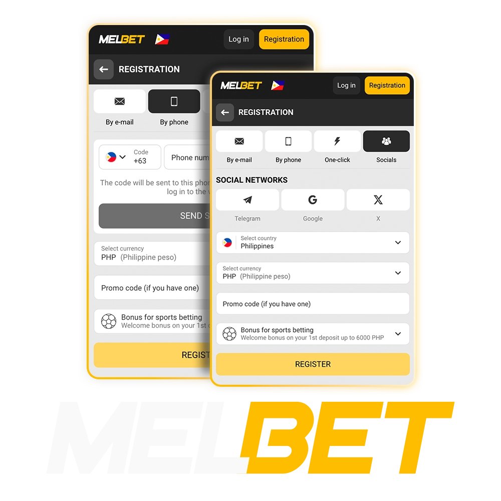 Create a personal account to start betting at Melbet.