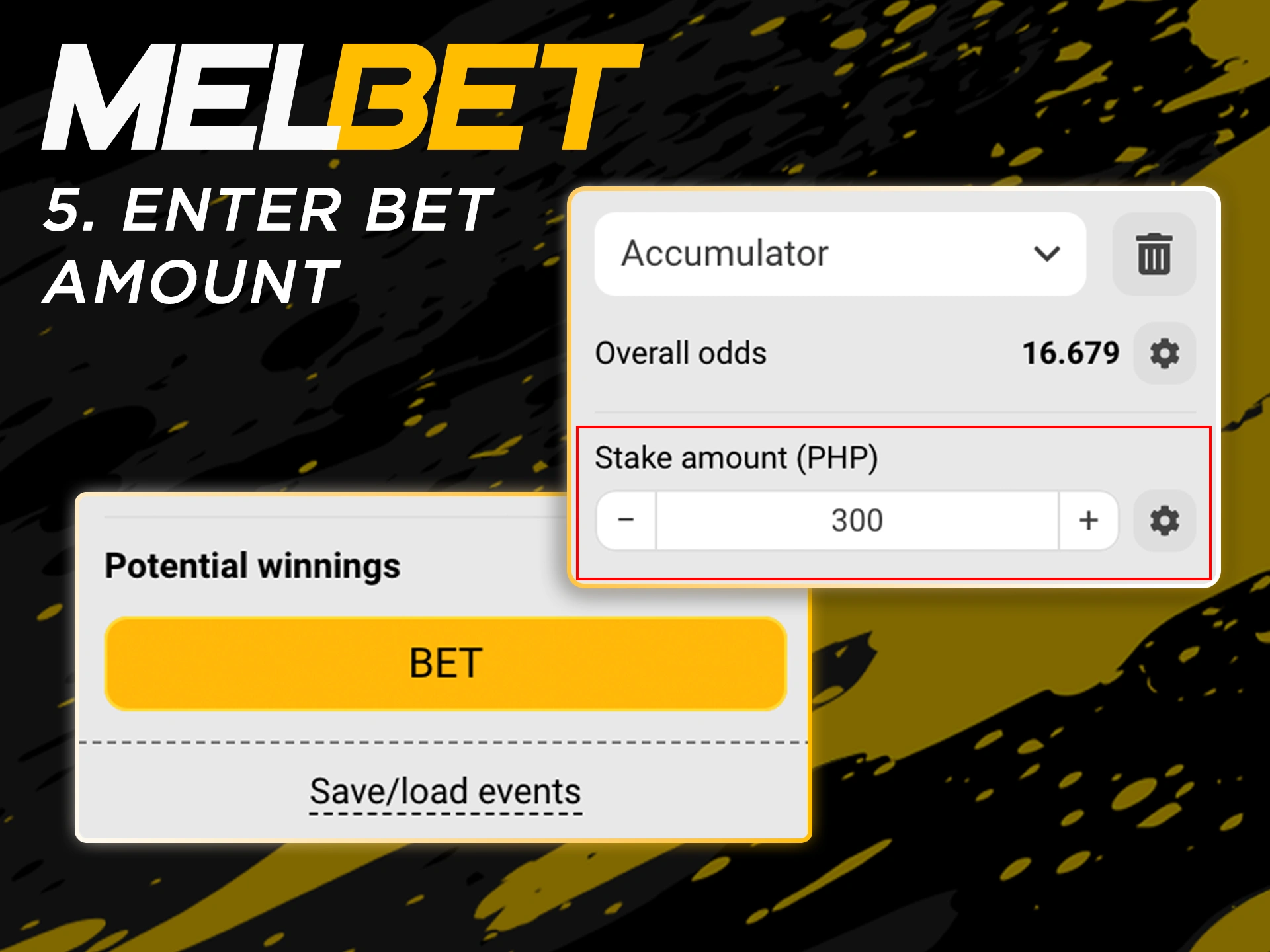 Enter the bet amount and confirm your bet at Melbet.