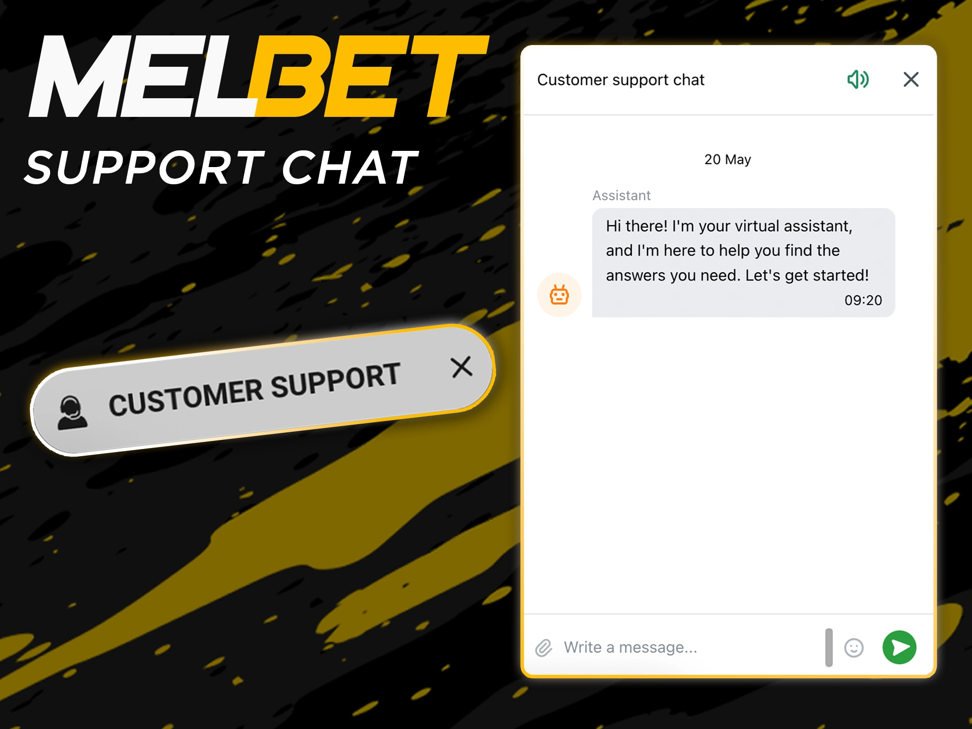 Contact Customer Support using the online chat at Melbet.