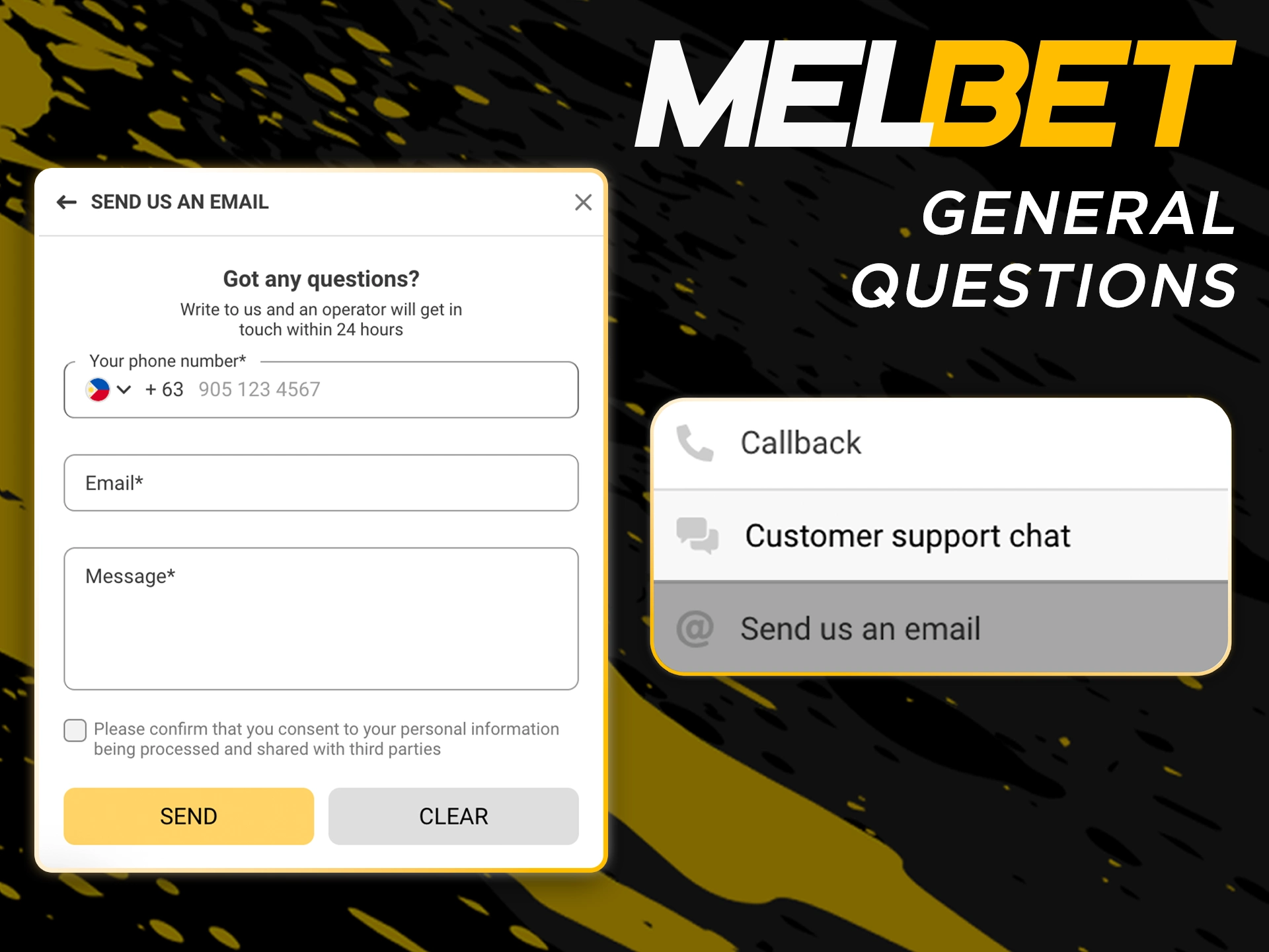 Ask your top questions with an email to Melbet.