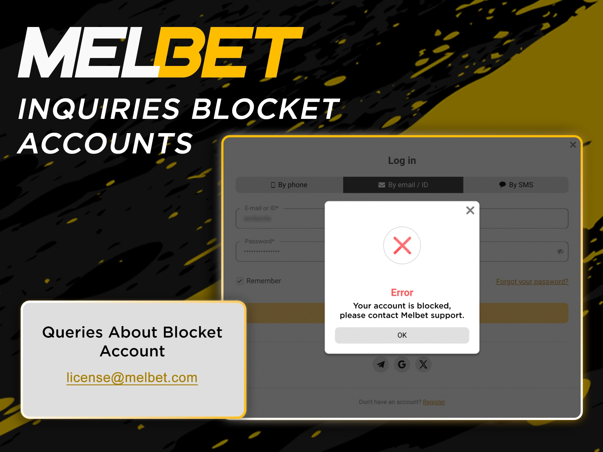Contact Melbet support when your account is locked.